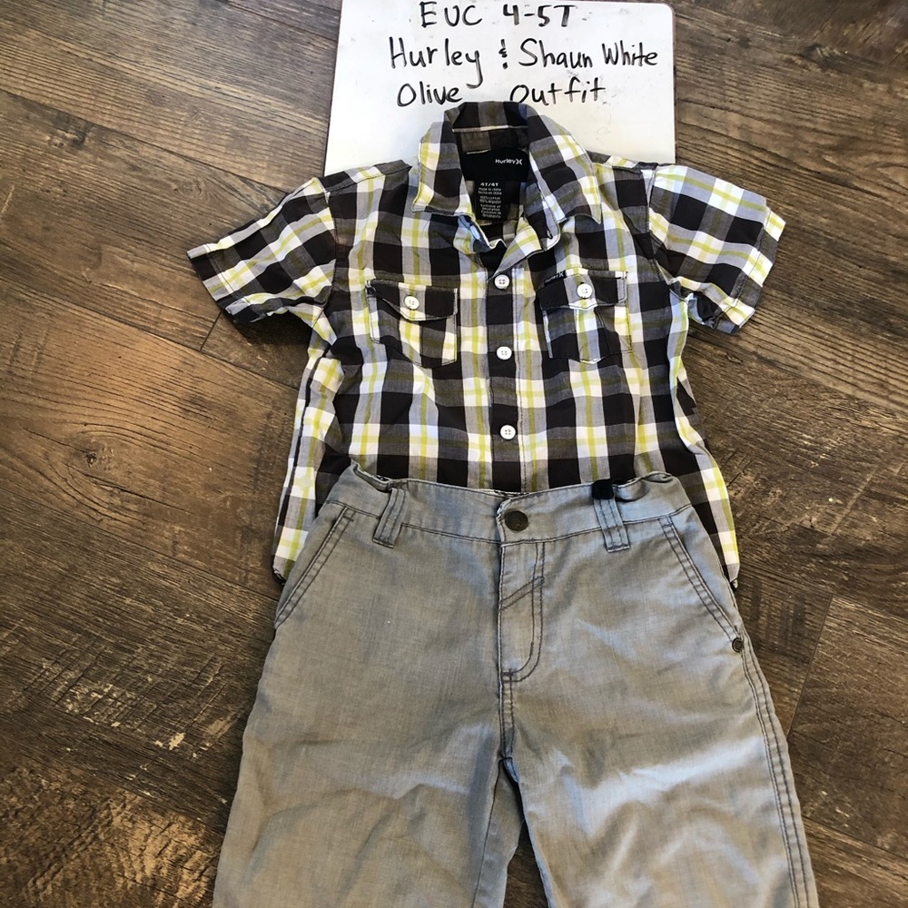 VGUC 4-5T Shaun White & Hurley Olive Green Outfit